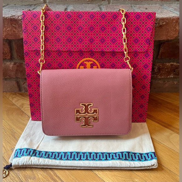 **SOLD** Tory Burch Mauve Pink Britten Combo Crossbody Bag - Picture 3 of 13